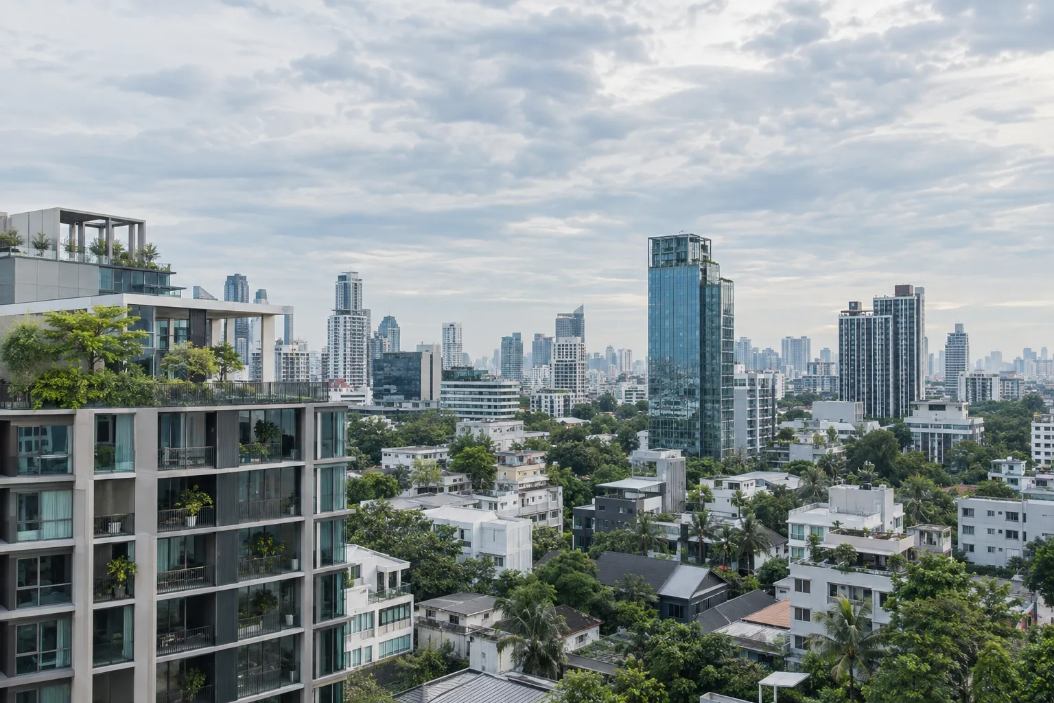 Bangkok buildings and their surrounding neighbourhood.